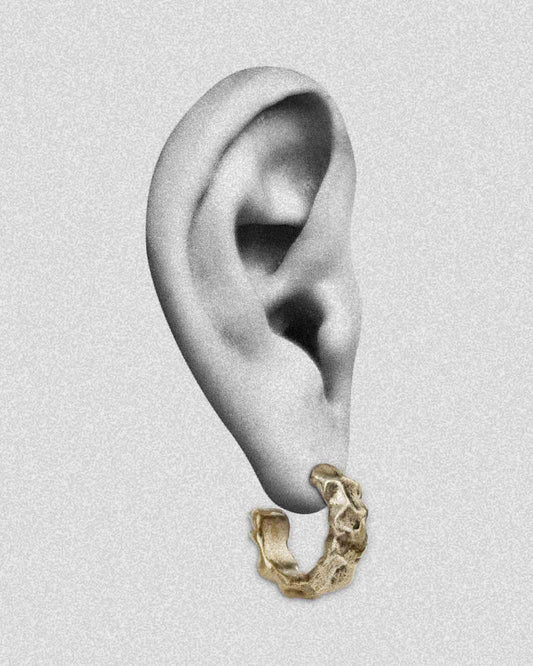 Fractal Earrings-Ear Hoops- Gold - - Ask & Embla