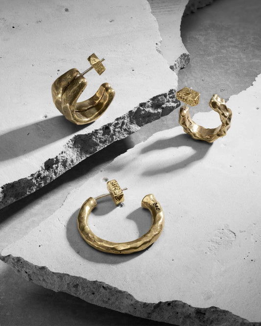 Orgonite Earrings-Ear Hoops- Gold - - Ask & Embla