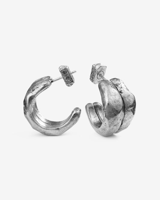 Orgonite Earrings-Ear Hoops- Silver - - Ask & Embla