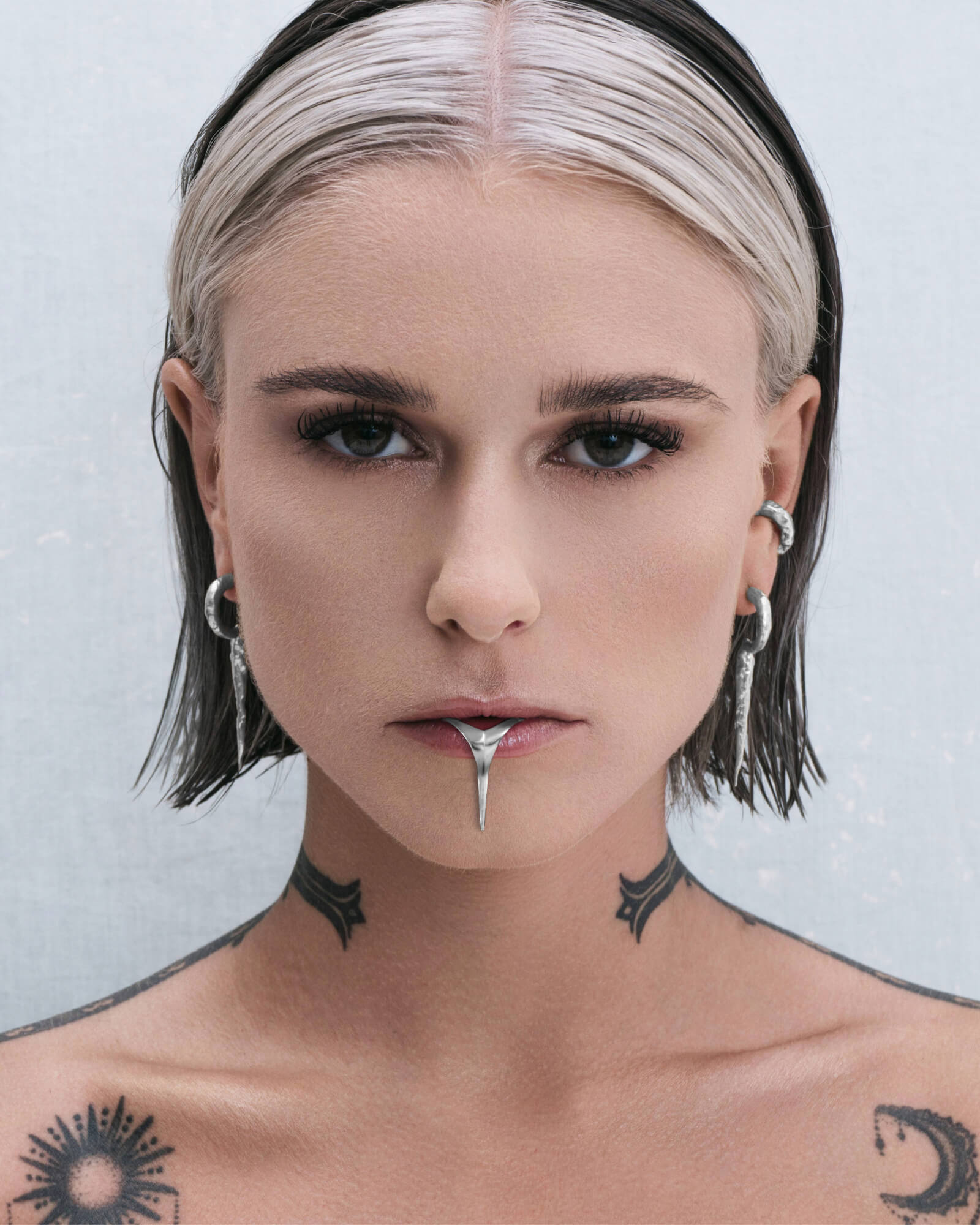 Ophidian Lip Cuff-Lip Cuff- Silver - - Ask & Embla