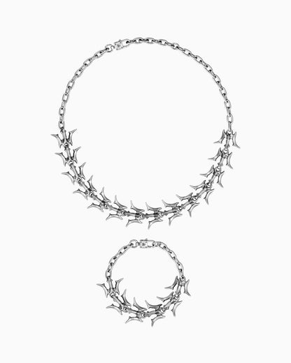 Vertebrae necklace and bracelet set-Chain Necklaces- - - Ask & Embla
