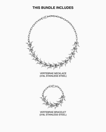 Vertebrae necklace and bracelet set-Chain Necklaces- - - Ask & Embla