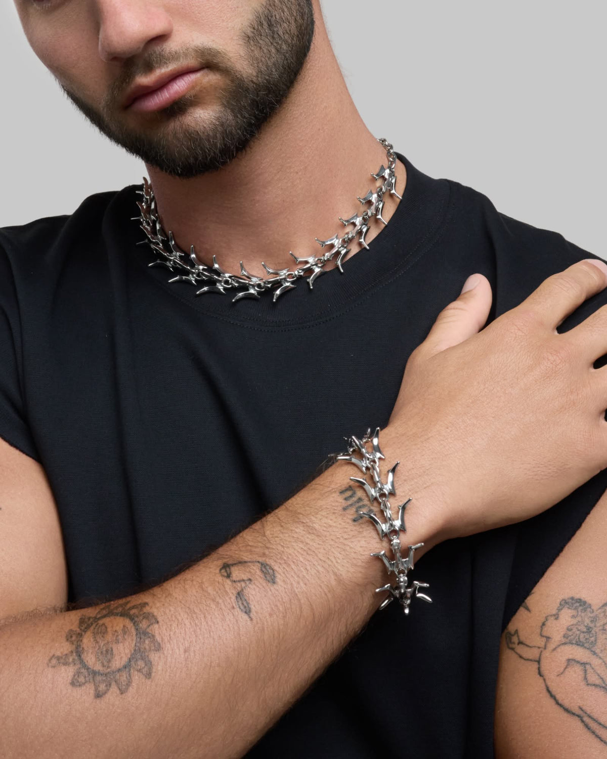 Vertebrae necklace and bracelet set-Chain Necklaces- - - Ask & Embla