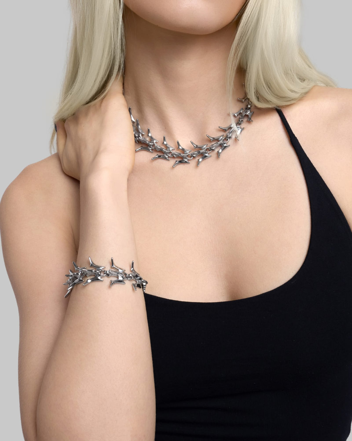 Vertebrae necklace and bracelet set-Chain Necklaces- - - Ask & Embla