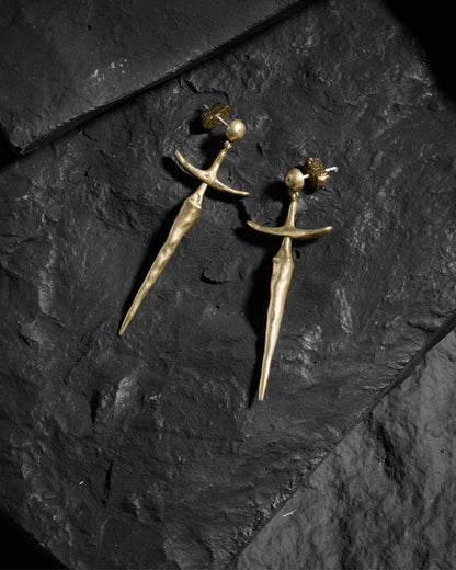 Elandria Earrings-Ear Dangles- Gold - - Ask & Embla