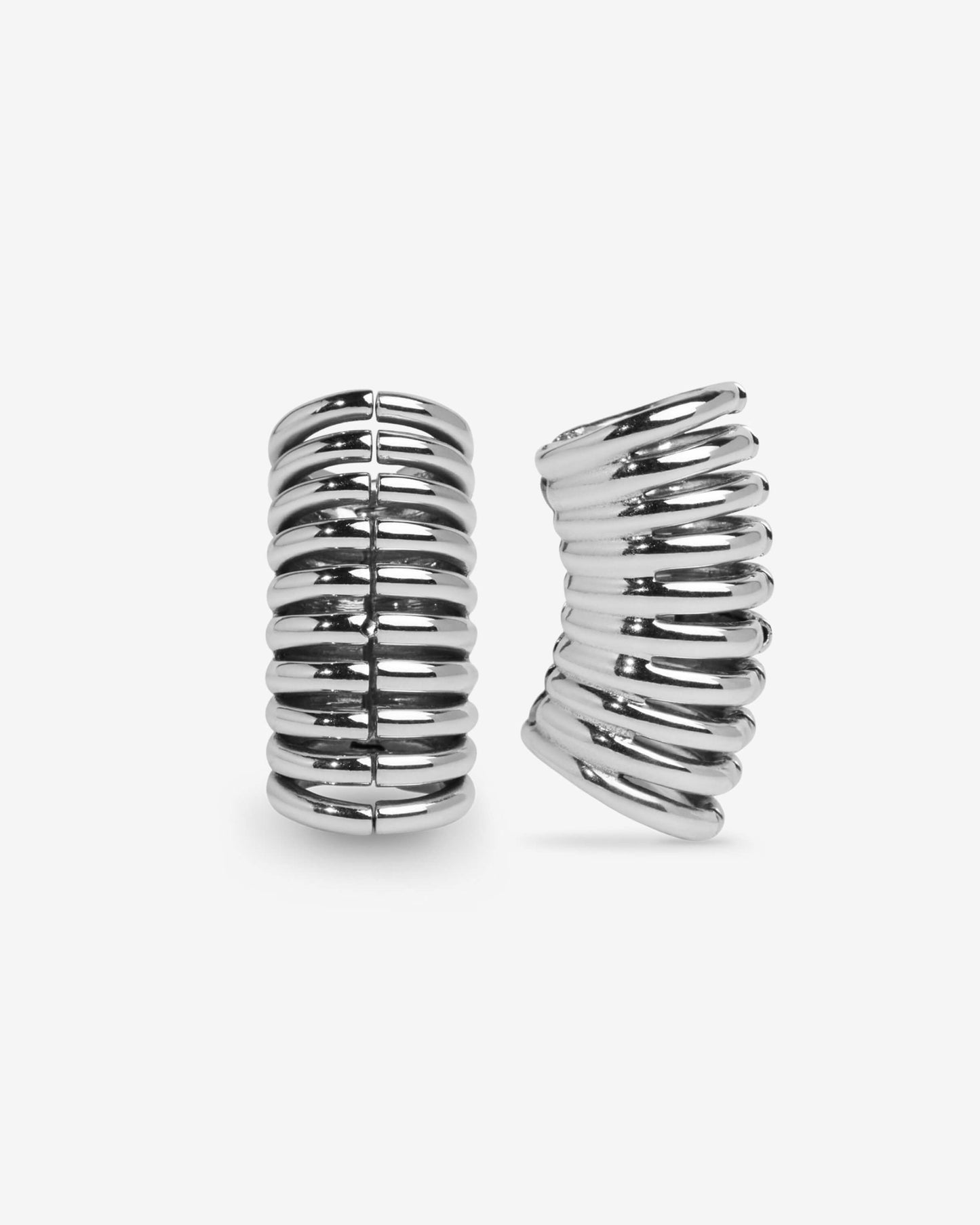 Ringed Lobe Cuffs™️-Lobe Cuffs™- Silver - Long Cuff, 8mm drop - Ask & Embla
