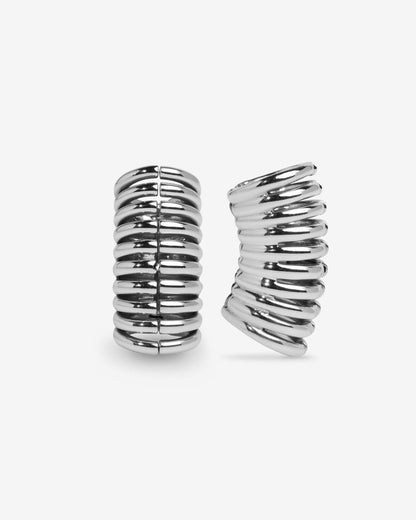 Ringed Lobe Cuffs™️-Lobe Cuffs™- Silver - Long Cuff, 8mm drop - Ask & Embla