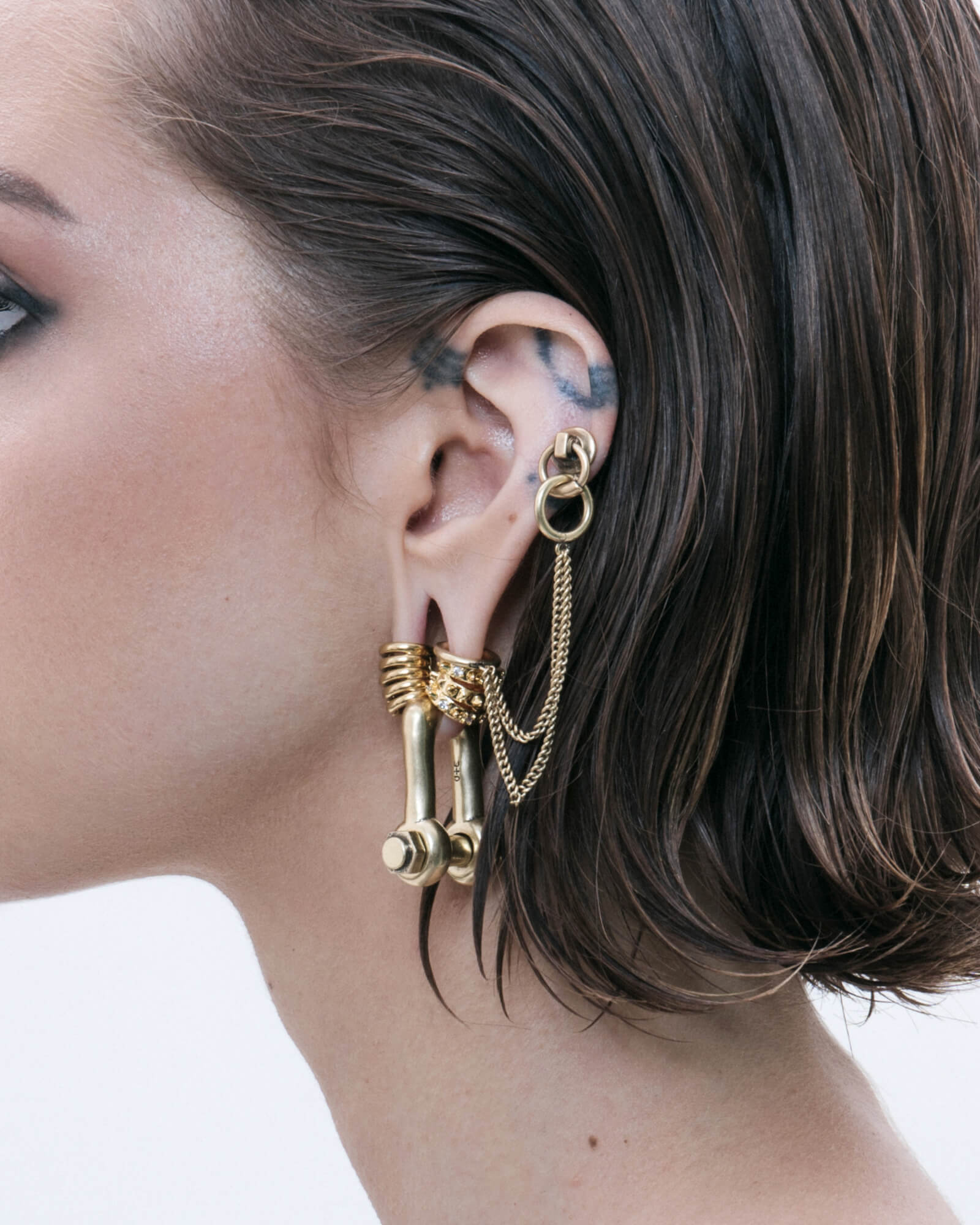Ringed Lobe Cuffs™️-Lobe Cuffs™- Silver - Short Cuff, 8mm drop - Ask & Embla