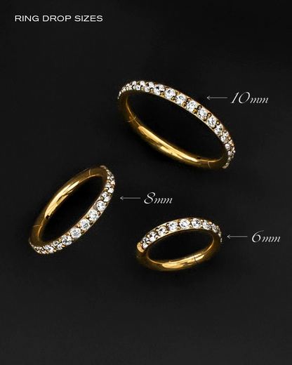 Bejewelled Ring Stacks-Ring Stacks- Silver with Black Onyx Cubic Zirconia - 10mm - Ask & Embla