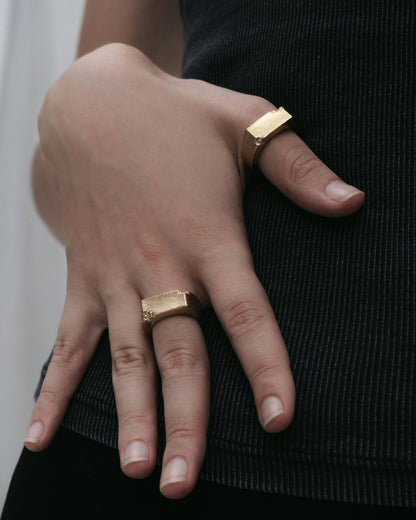 Brute Signet Ring-Rings- US 5 - Gold - Ask & Embla
