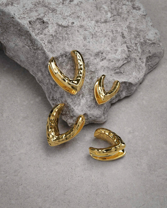 Hammered Valka Saddle Hangers-Saddle Hangers- 8mm (0g) - Gold - Ask & Embla