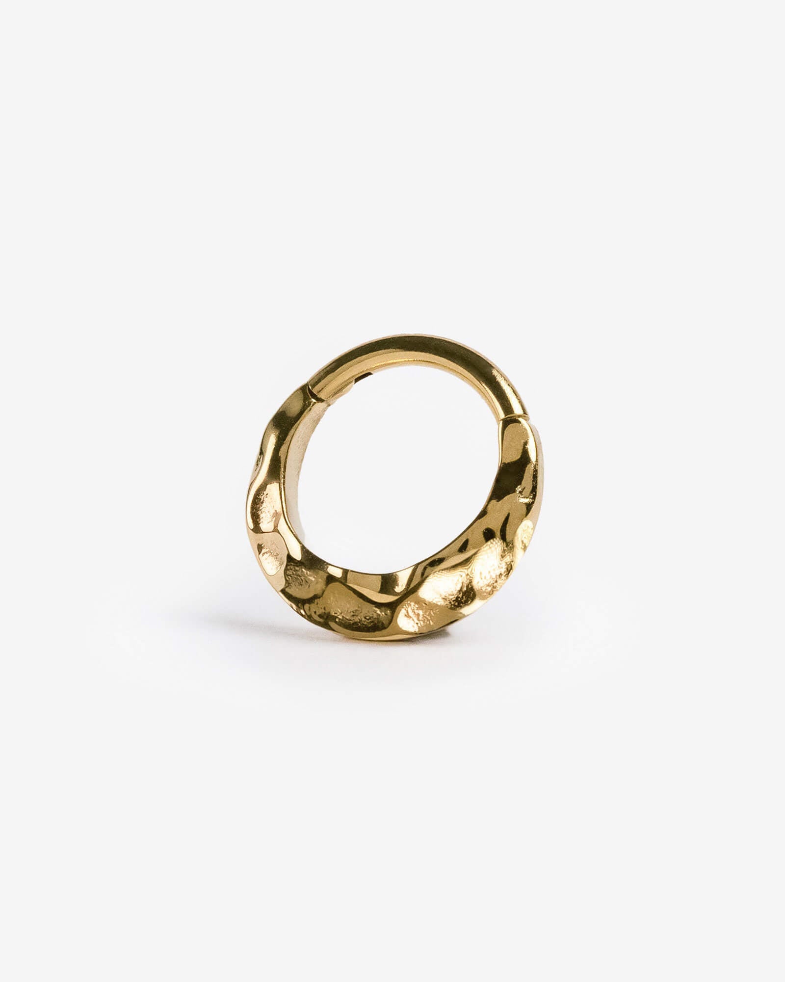 Hammered gold shop septum ring