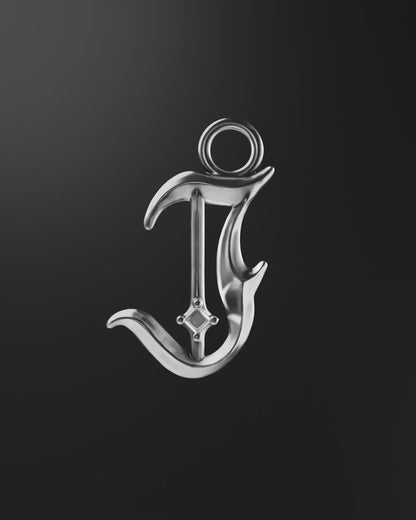 Mini Blackletter Charms - J