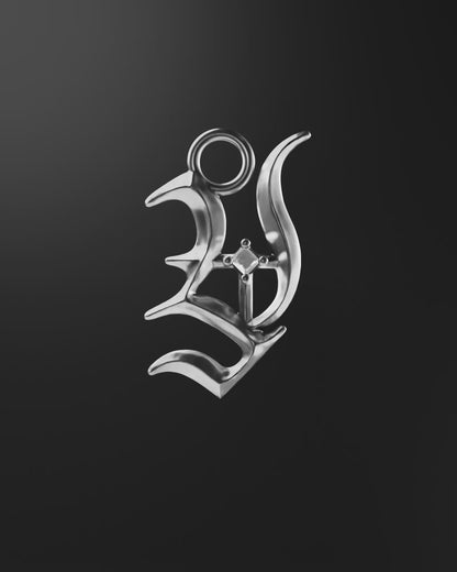 Mini Blackletter Charms - Y