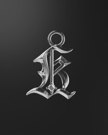 Mini Blackletter Charms - K