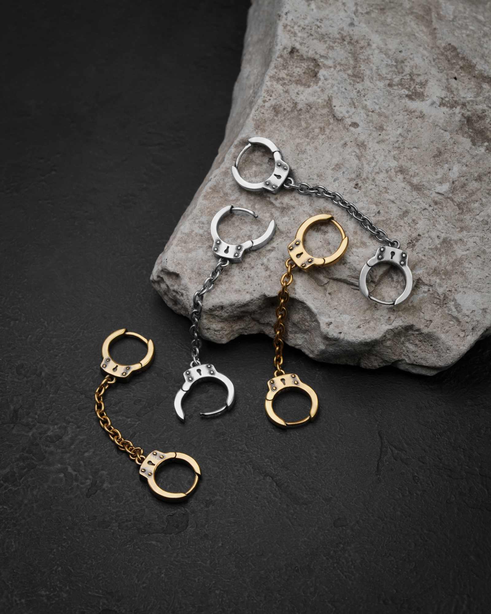 Gold handcuff clearance earrings