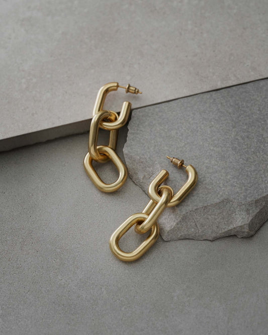 Galen Chain Earrings-Ear Dangles- Gold - - Ask & Embla