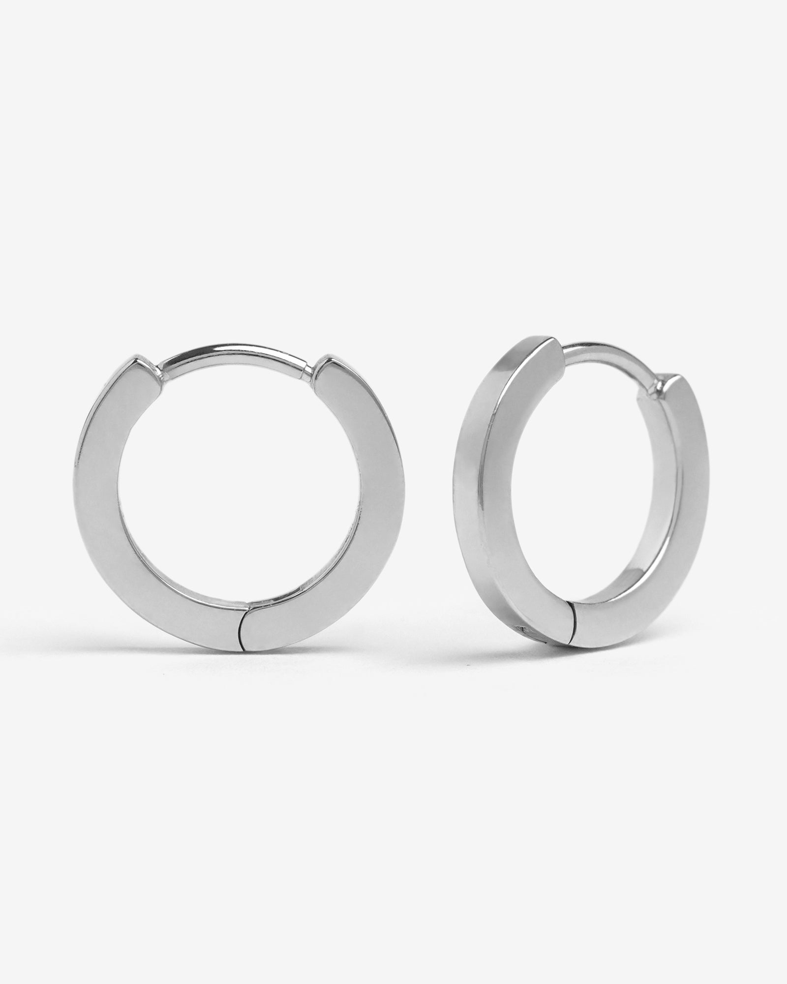 Plain silver deals huggie earrings