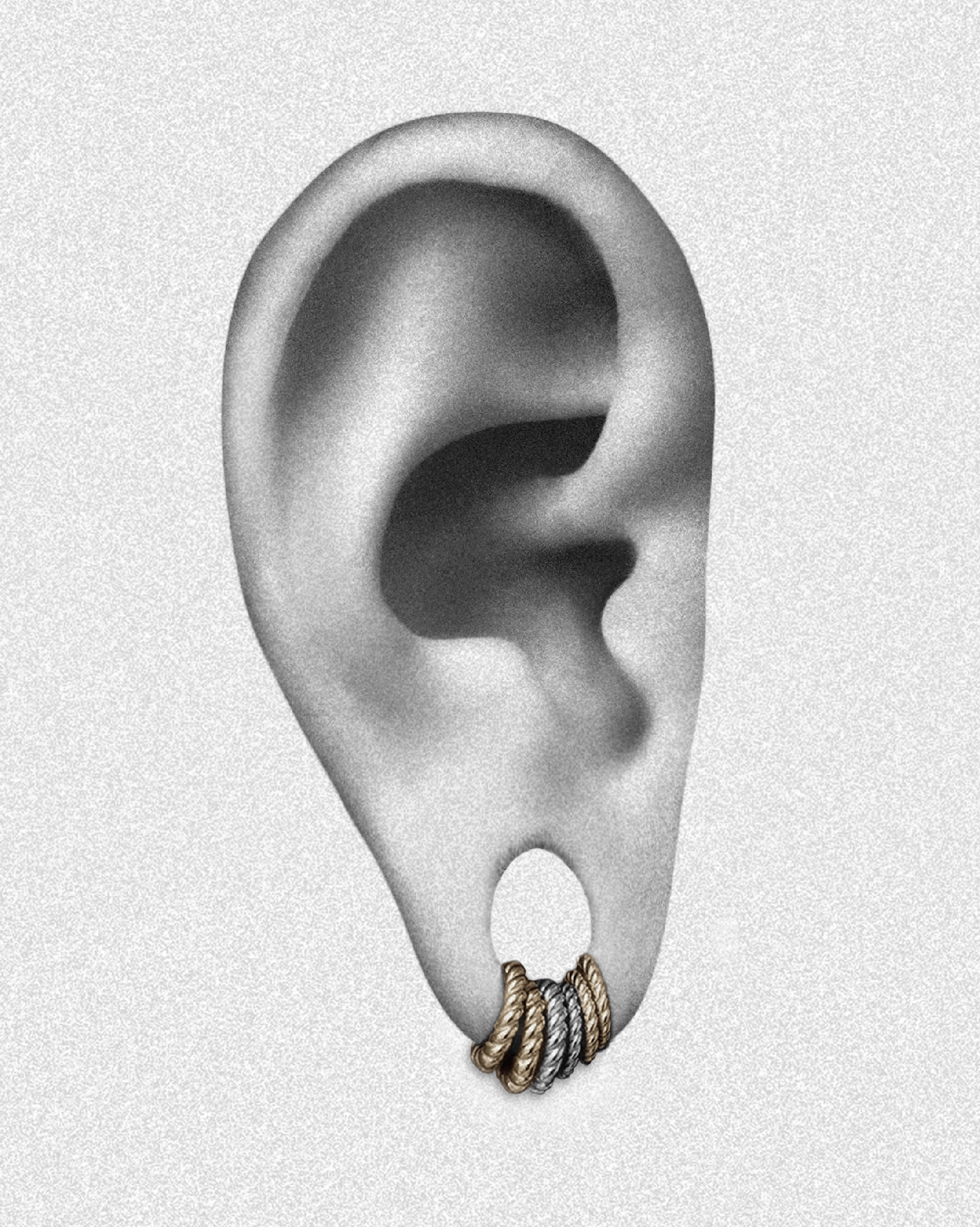 Ring stack stretched ears Clearance