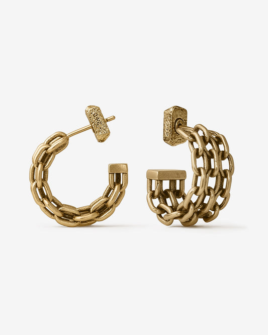 Seize Chain Earrings-Ear Hoops- Gold - - Ask & Embla