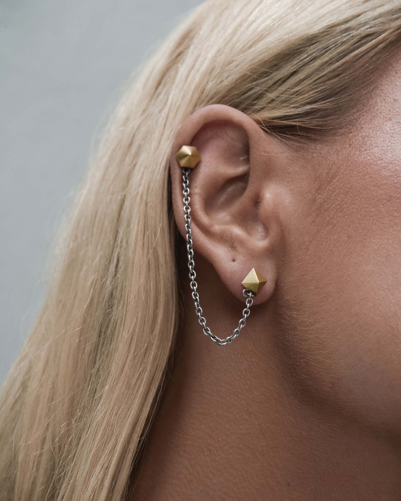 Baguette & Chain Huggie Hoop Earrings Made With Swarovski® Crystals -