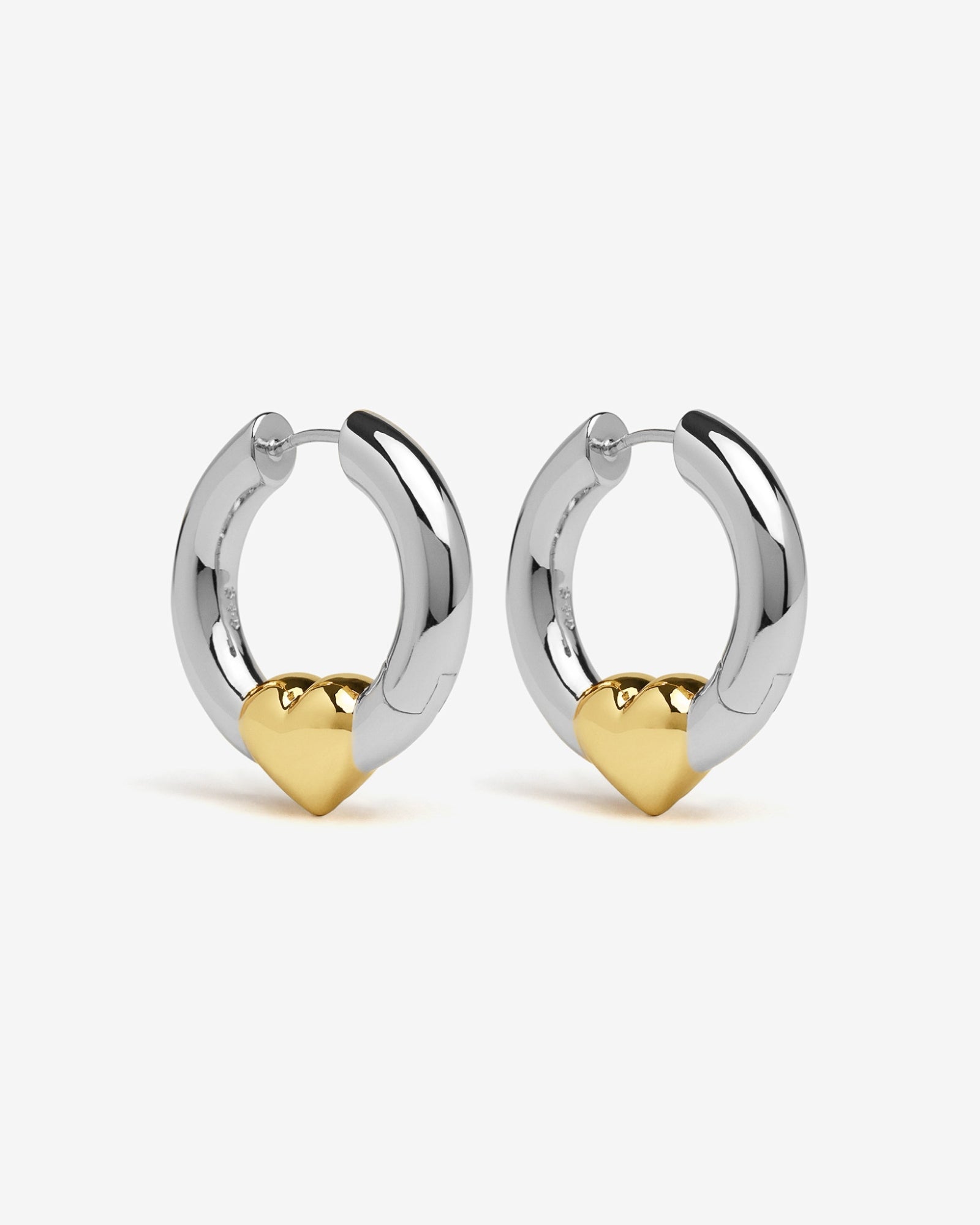 Harrow Heart Earrings-Ear Hoops- Gold - - Ask & Embla