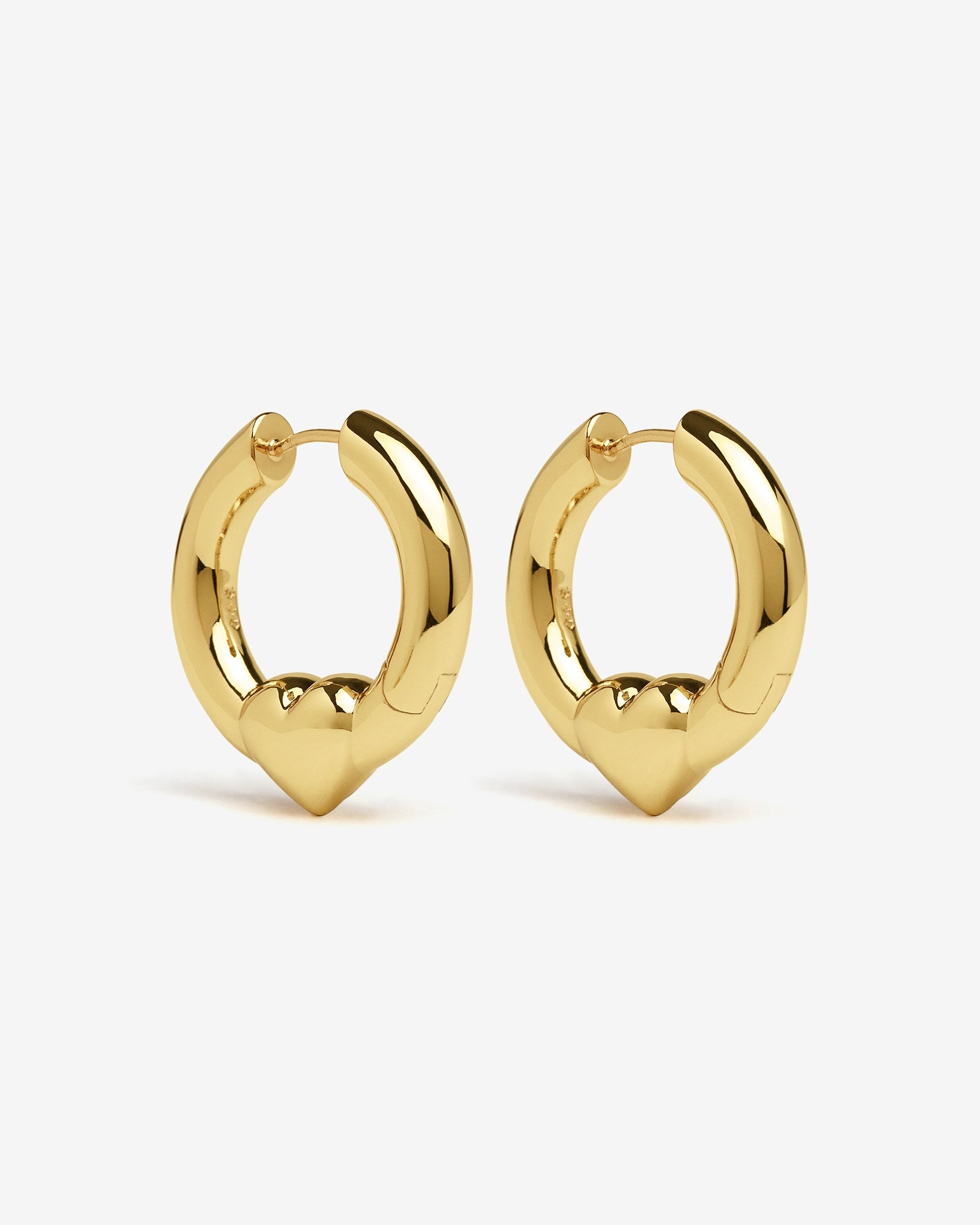 Harrow Heart Earrings-Ear Hoops- Gold - - Ask & Embla