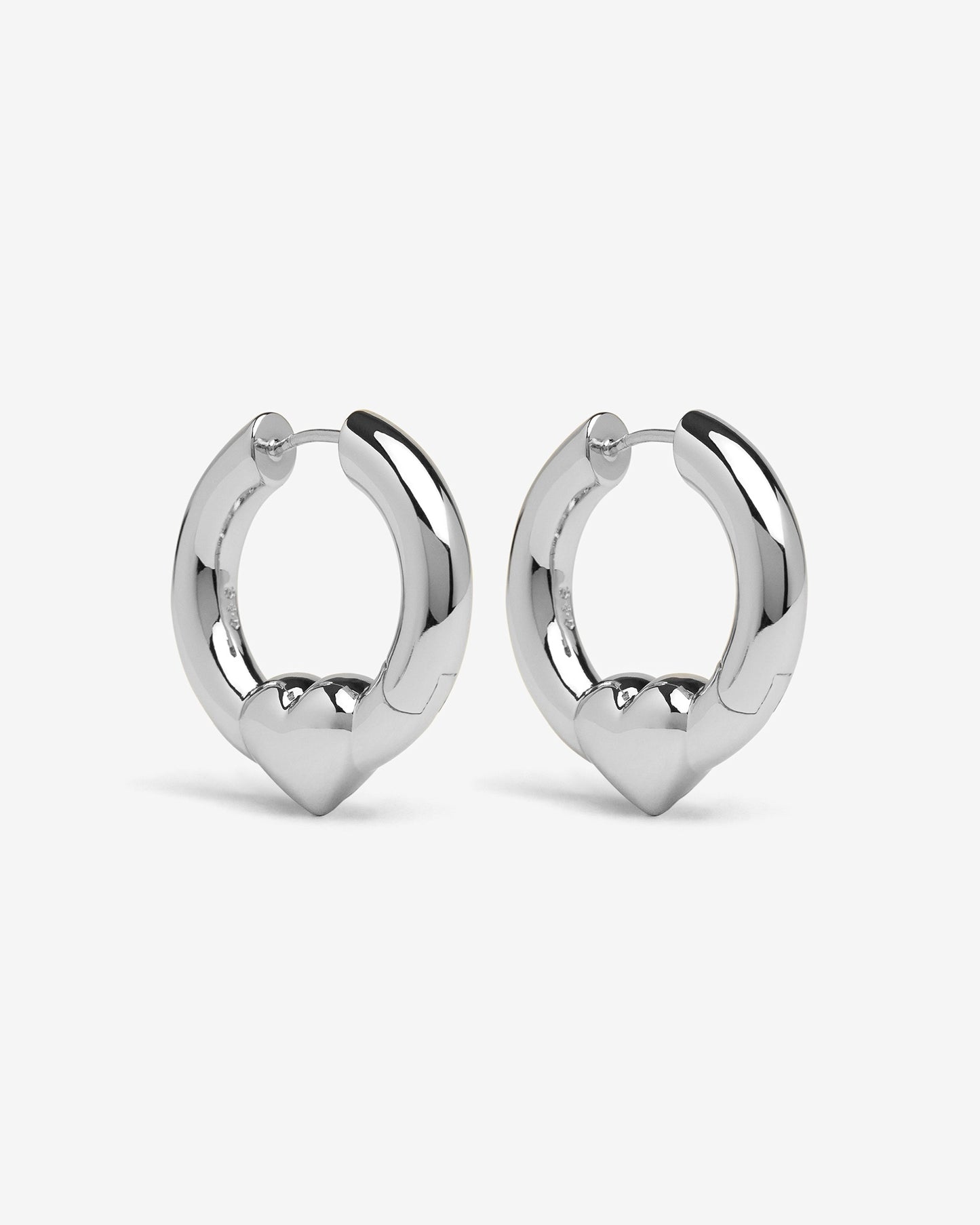 Harrow Heart Earrings-Ear Hoops- Gold - - Ask & Embla