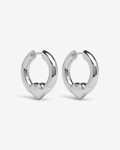 Harrow Heart Earrings-Ear Hoops- Gold - - Ask & Embla