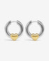 Harrow Heart Earrings-Ear Hoops- Two-toned (Gold and Silver) - - Ask & Embla
