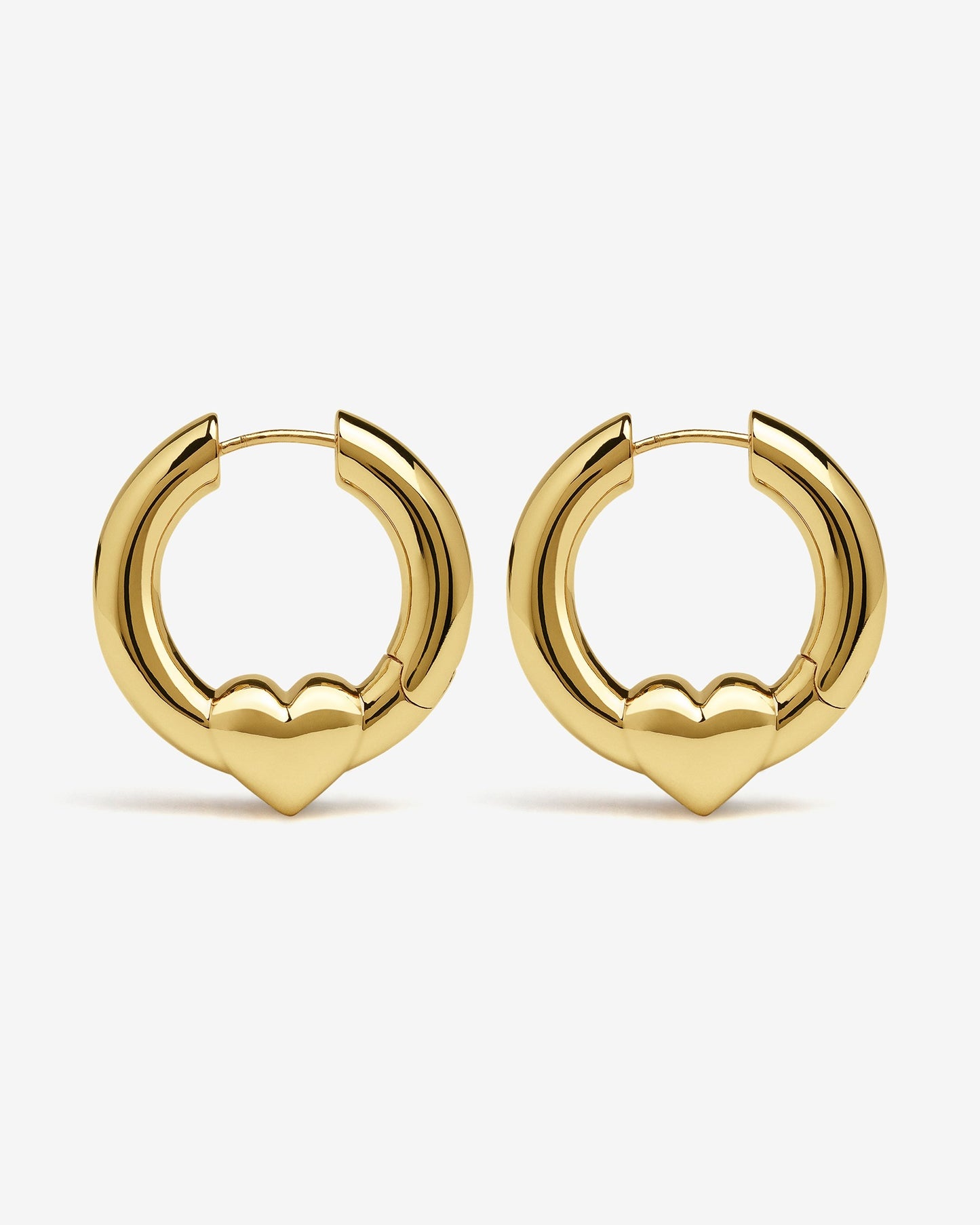 Harrow Heart Earrings-Ear Hoops- Gold - - Ask & Embla