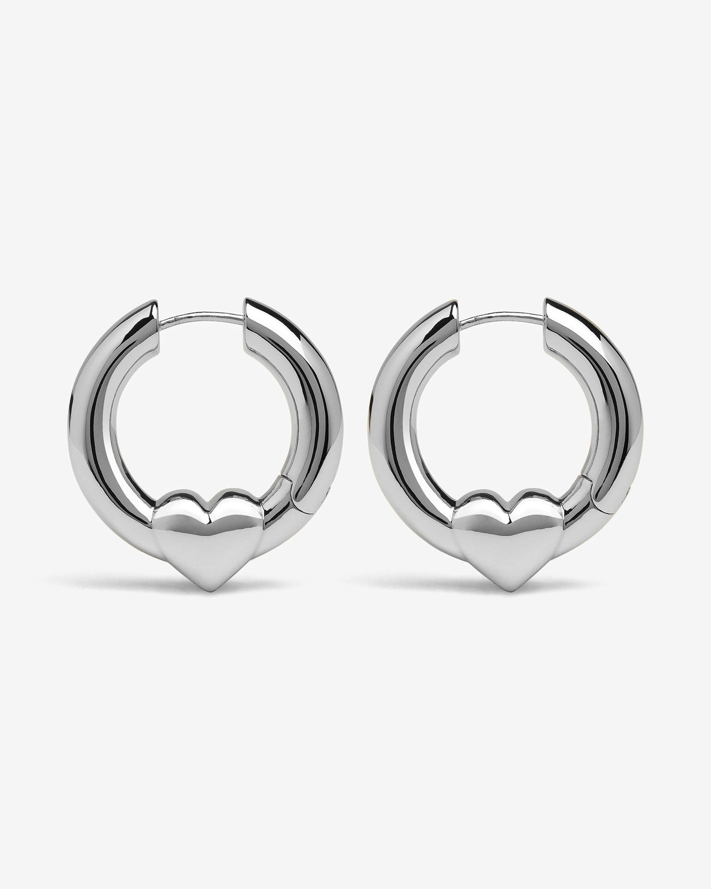 Harrow Heart Earrings-Ear Hoops- Silver - - Ask & Embla