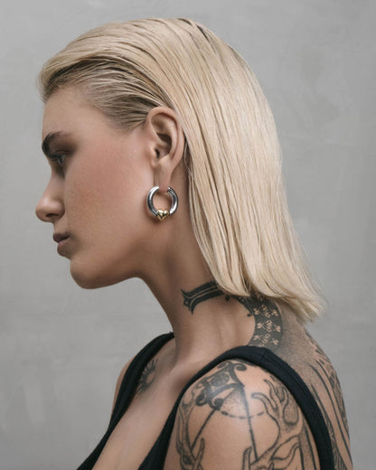 Harrow Heart Earrings-Ear Hoops- Gold - - Ask & Embla