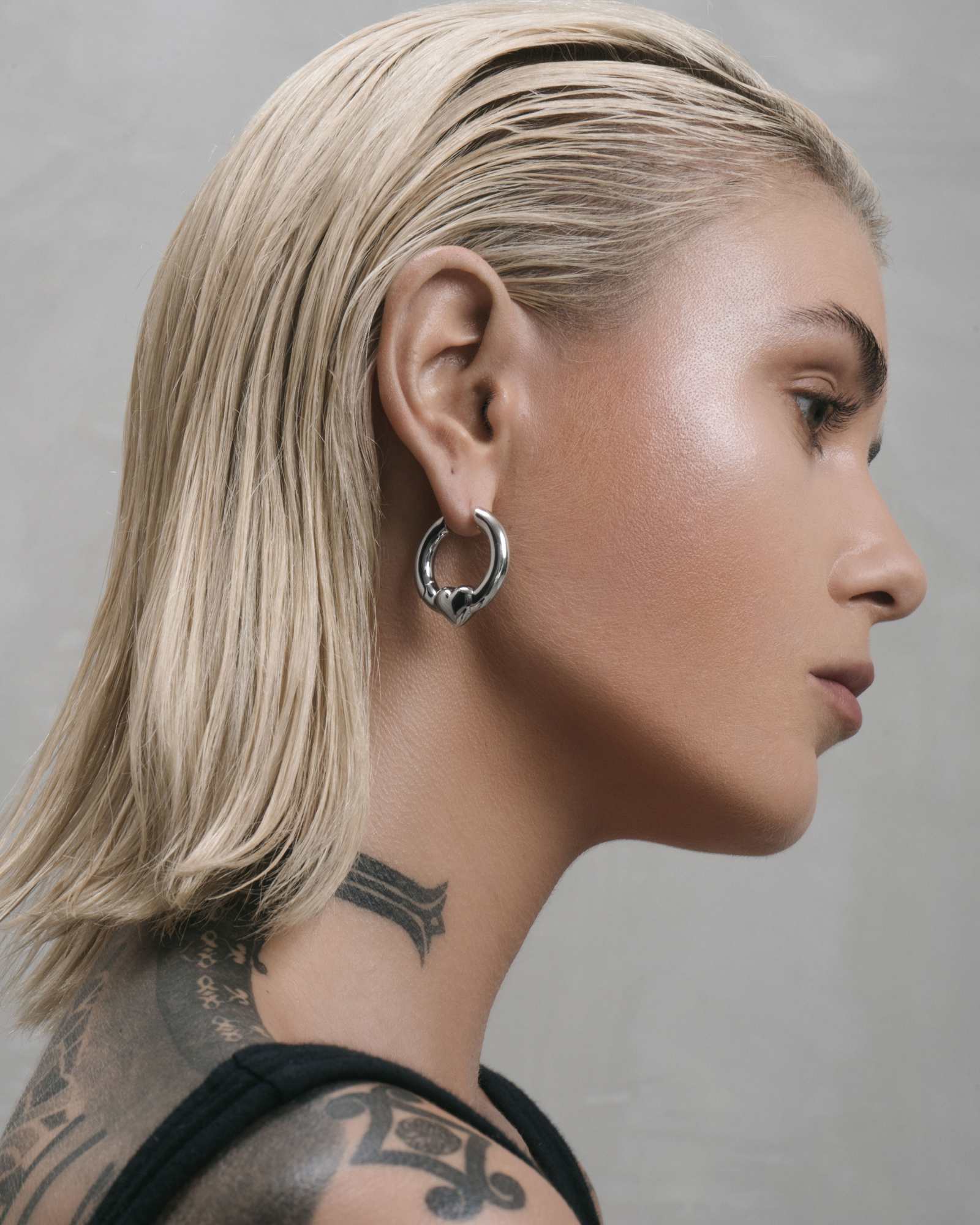 Harrow Heart Earrings-Ear Hoops- Gold - - Ask & Embla