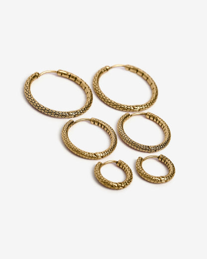 Serpent Hoop Earrings-Ear Hoops- Gold - Small - Ask & Embla