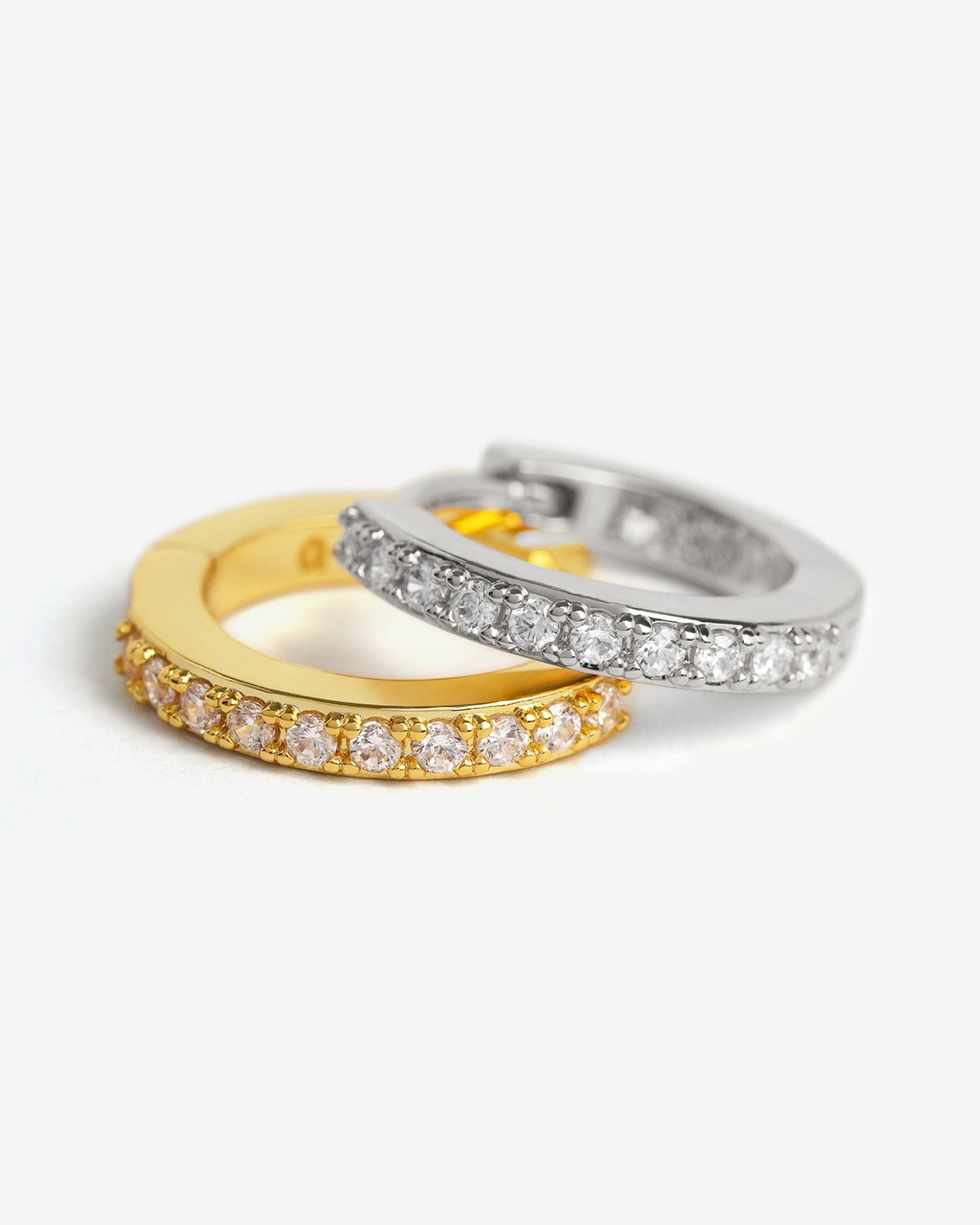 Classic Bejewelled Huggie Earrings - Earrings - Ask and Embla