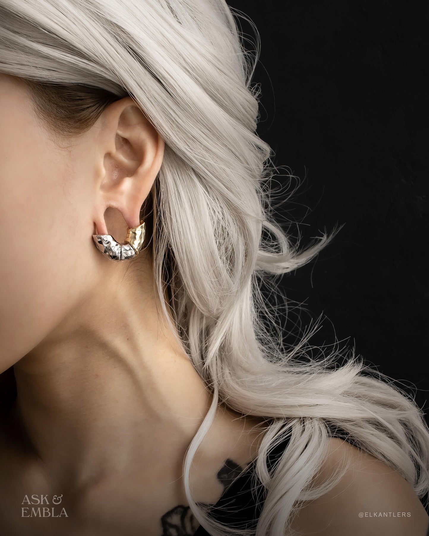 Hammered Lobe Cuffs™️ - Lobe Cuffs - Ask and Embla
