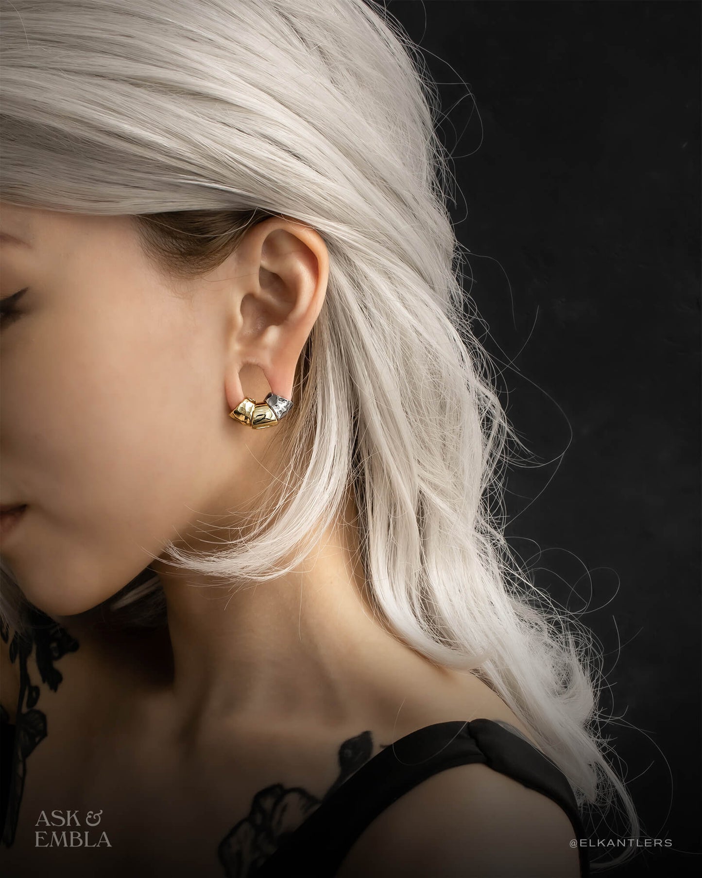 Hammered Lobe Cuffs™️ - Lobe Cuffs - Ask and Embla