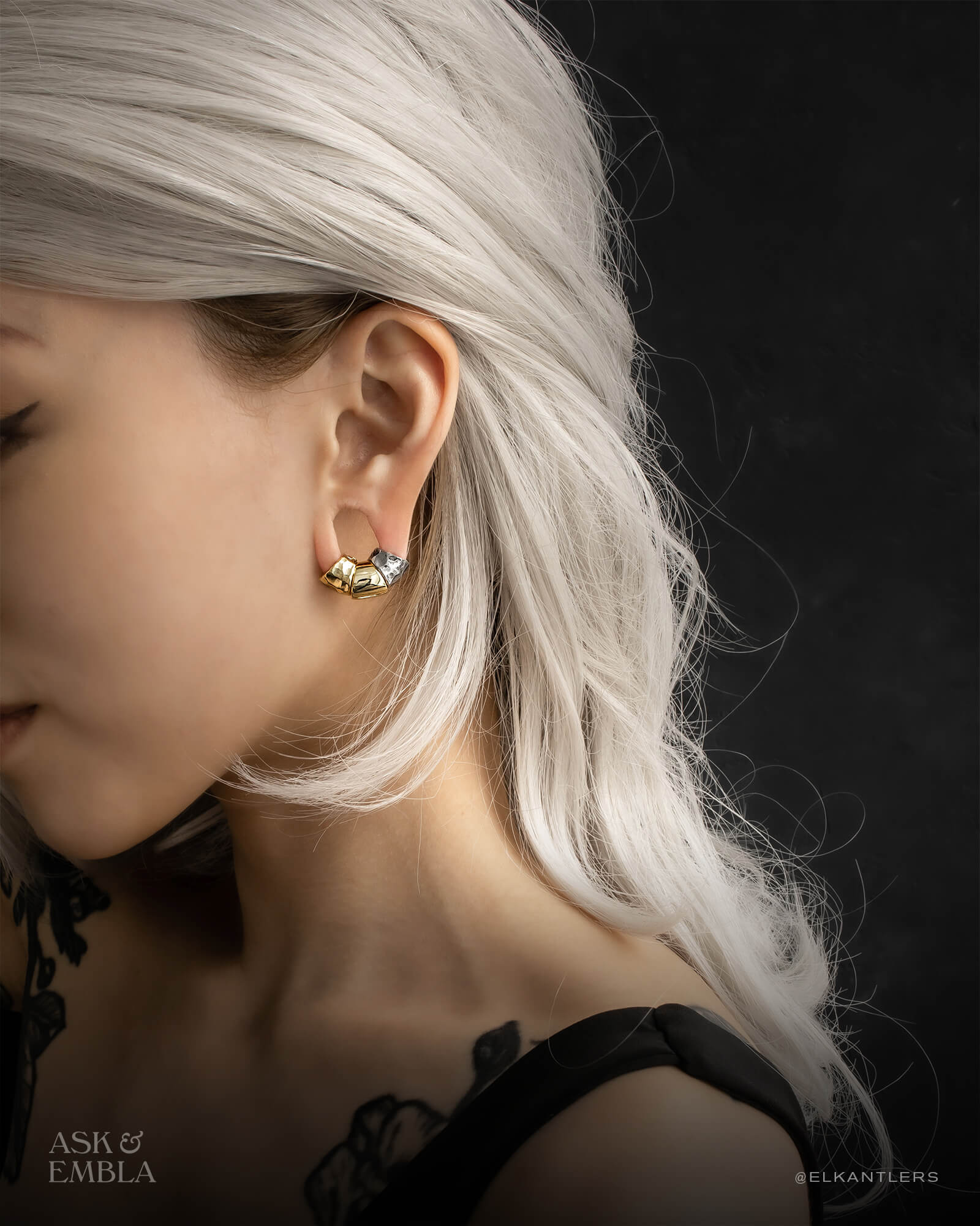 Hammered Lobe Cuffs™️ - Lobe Cuffs - Ask and Embla