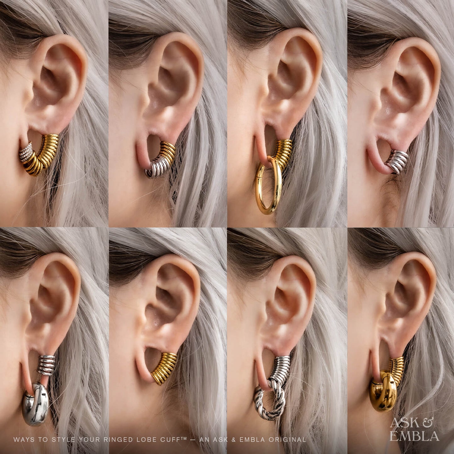 Ringed Lobe Cuffs™️ - Lobe Cuffs - Ask and Embla