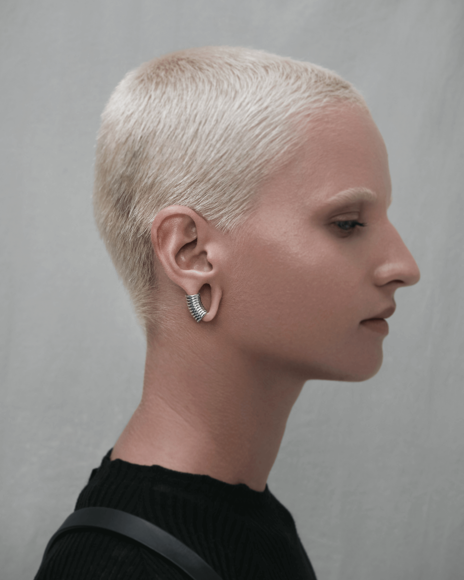 Ringed Lobe Cuffs™️-Lobe Cuffs™- Silver - Short Cuff, 8mm drop - Ask & Embla