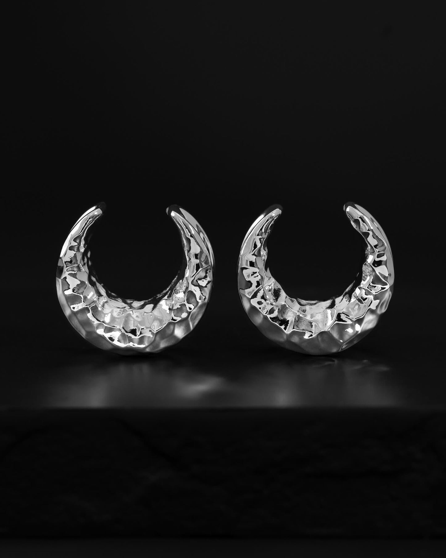 Hammered Crescent Saddle Hangers-Saddle Hangers- Silver - 8mm (0g) - Ask & Embla