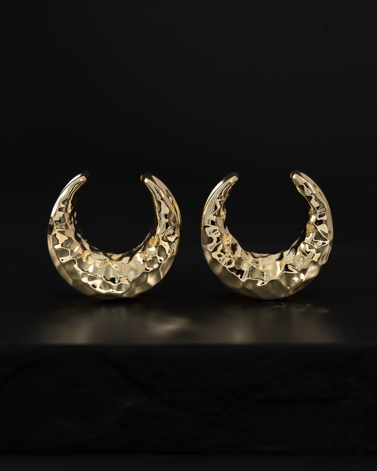 Hammered Crescent Saddle Hangers-Saddle Hangers- Gold - 8mm (0g) - Ask & Embla