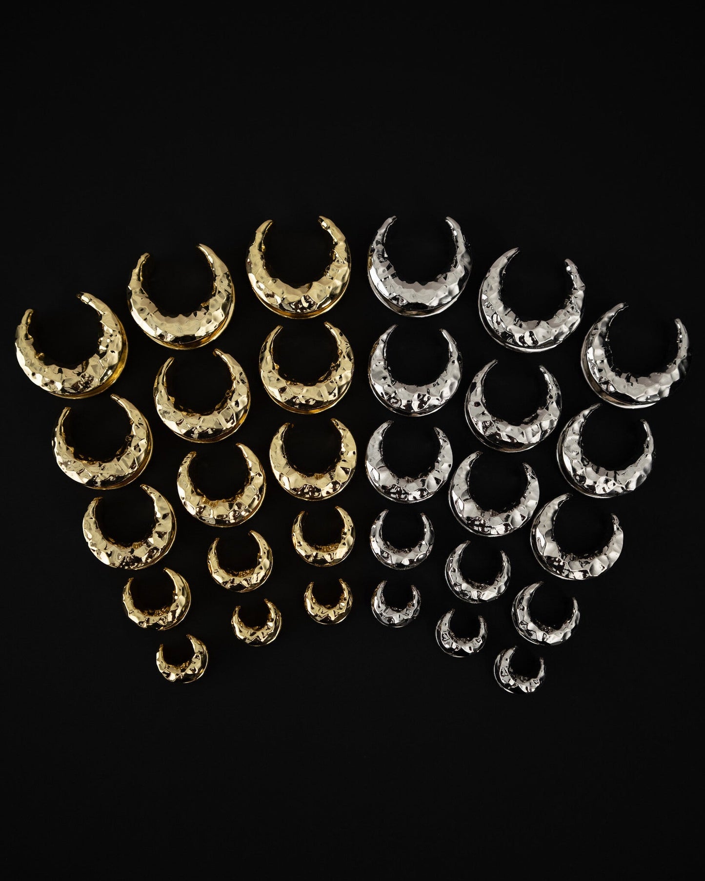 Hammered Crescent Saddle Hangers-Saddle Hangers- Gold - 8mm (0g) - Ask & Embla