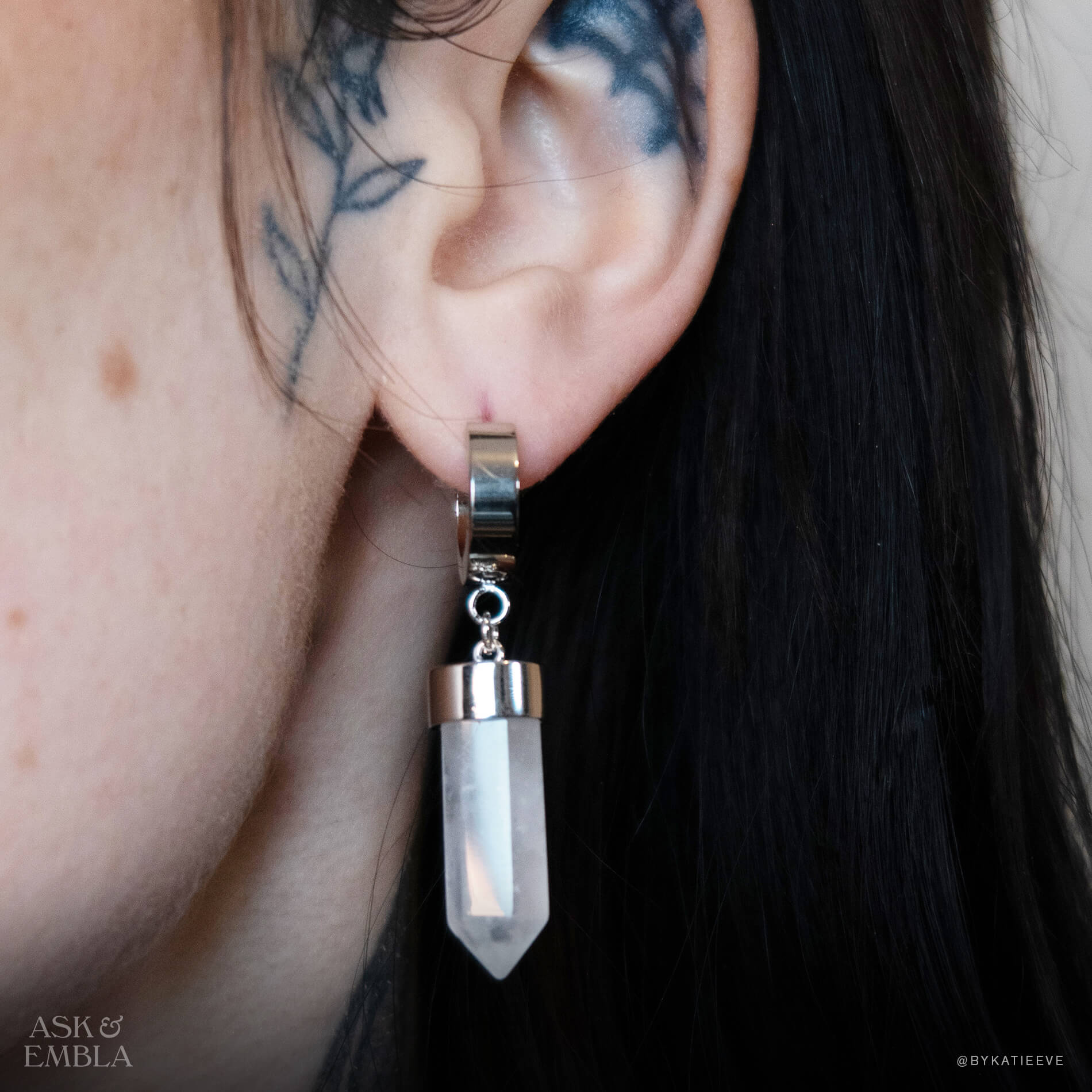 Crystal Bullet Earrings - Huggies - Ask and Embla