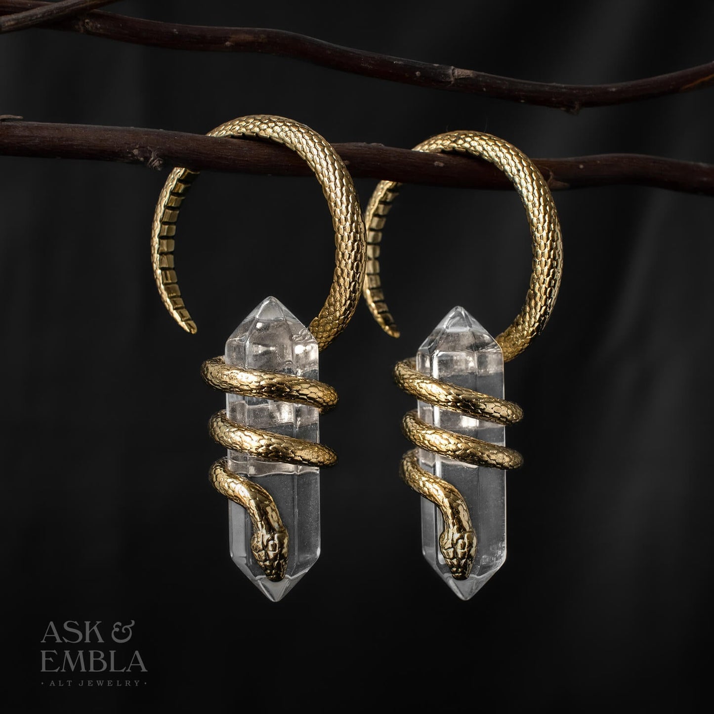 Eldra Crystal Serpent Hangers - Hangers - Ask and Embla