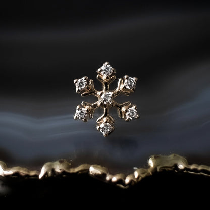 Quinn Snowflake Threadless End (14K Gold) - Ends - Ask and Embla