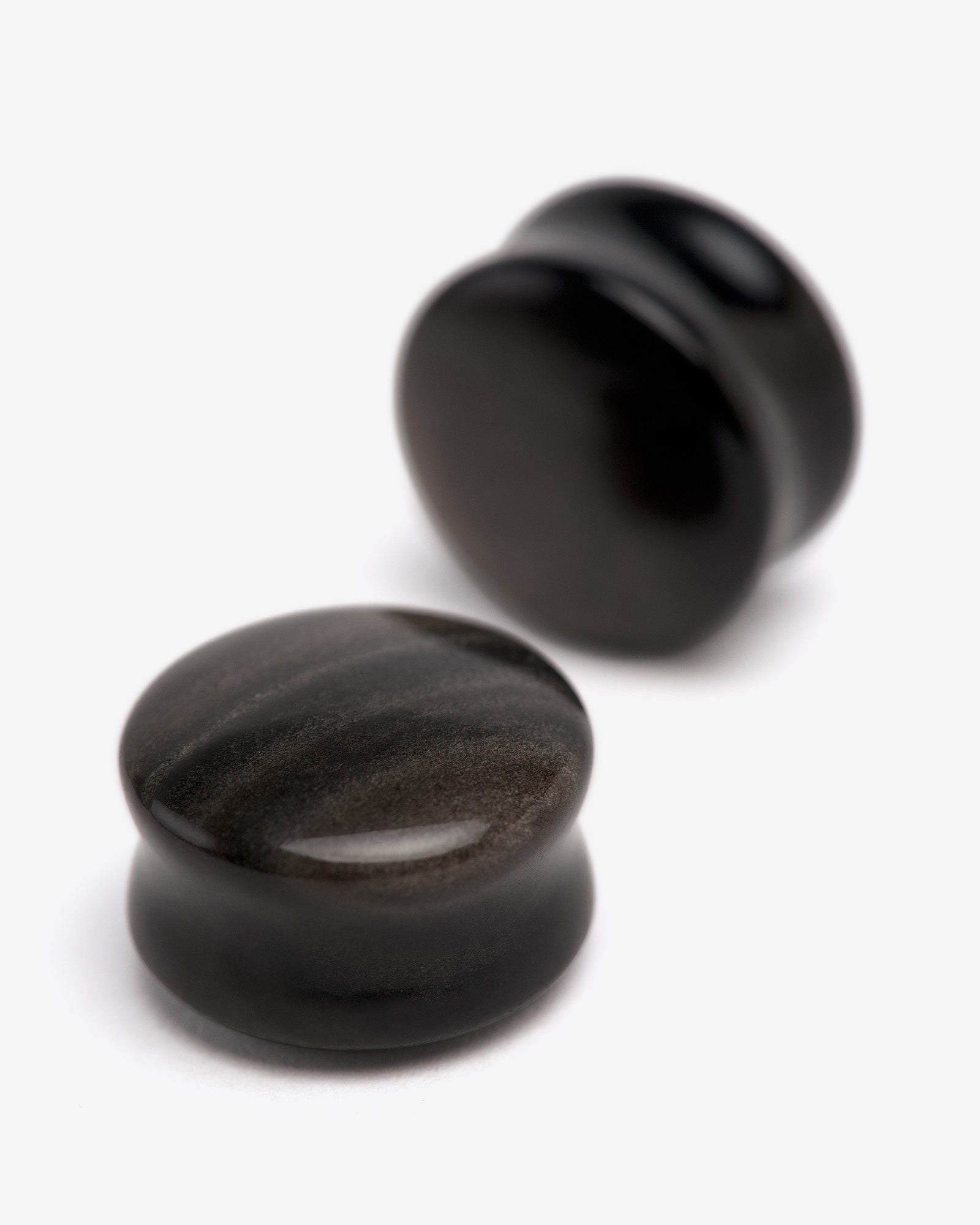 Silver Obsidian Round Plugs - Plugs - Ask and Embla