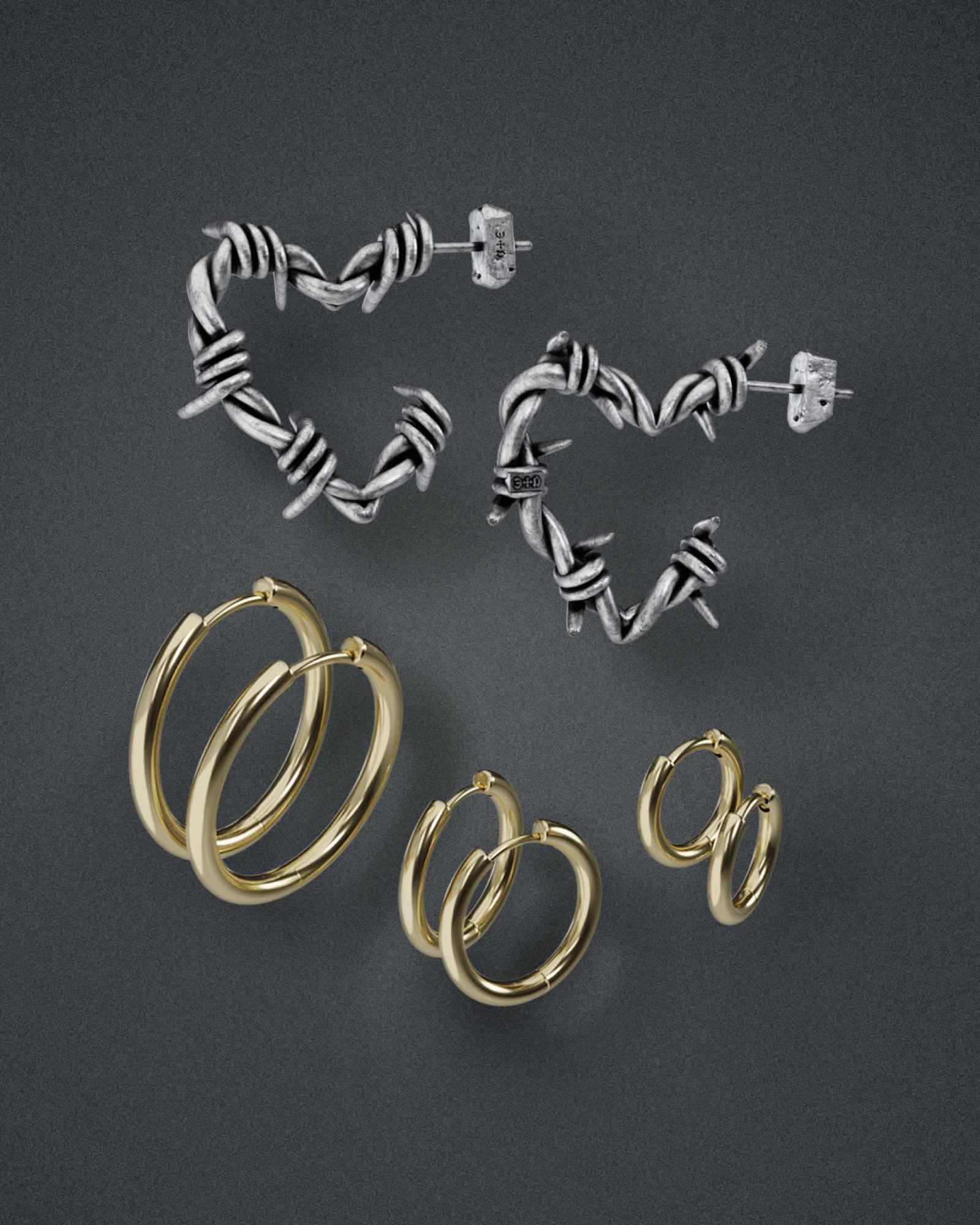 Salem Key Earrings in Silver - Huggie Earrings by Ask & Embla
