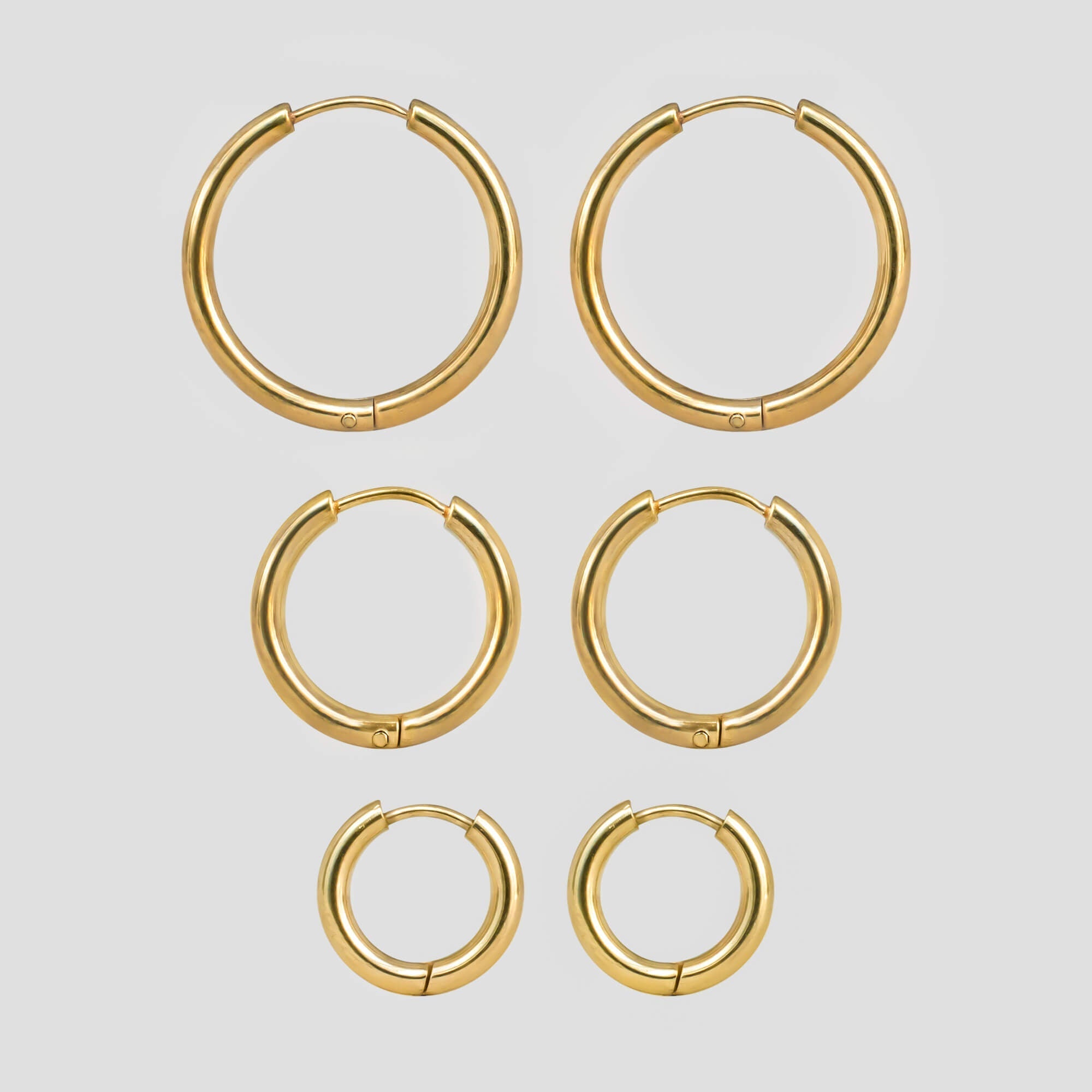 Gold hoop earrings hot sale set of 3